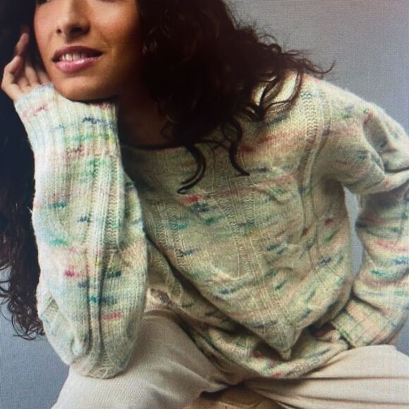 New! American Eagle AE Whoa So Soft Cable Knit Sweater Cozy & Colorful Size M - Picture 4 of 16